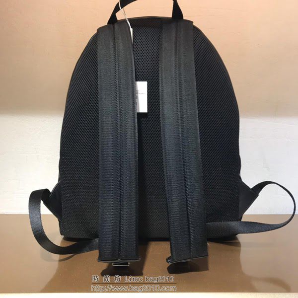 FENDI男包 新款FENDI 黑色牛皮配防水布 時尚小惡魔怪眼 雙肩背包  fdz2019